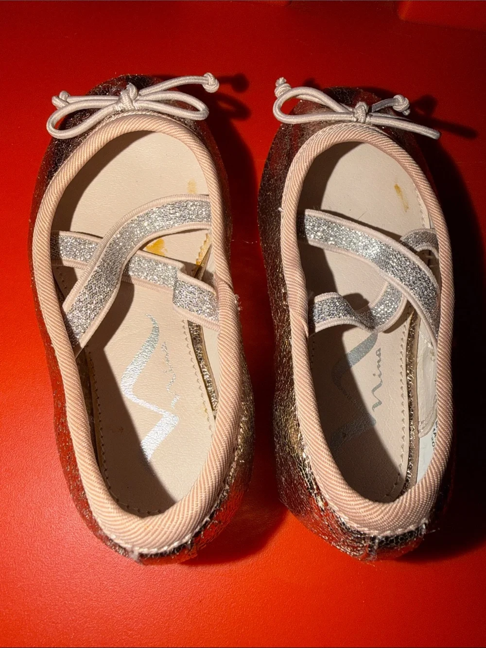 Nina Rose Gold Glitter Mary Jane Dress Shoes